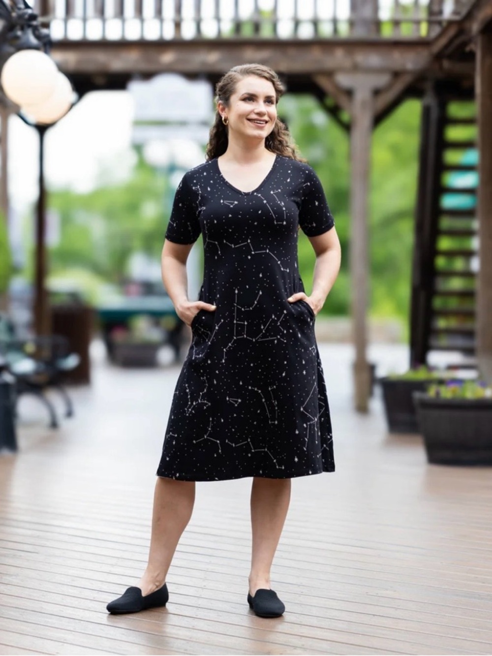 Svaha Constellations Glow-in-the-Dark A-Line Dress (No Waist Seam)